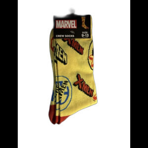 X-MEN CREW SOCKS bright yellow retro marvel comics cartoon men/women ADULT OSFM